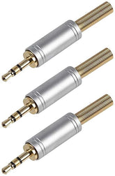 3x Pro Signal 3,5 mm Metall-Stereo-Miniklinkenstecker TRS
